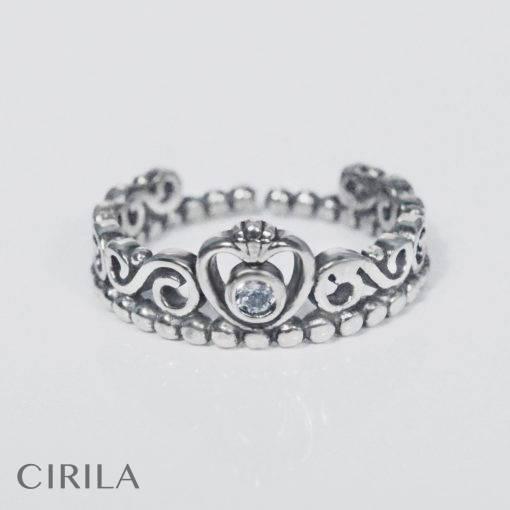 nhẫn bạc nữ 925 queen kiểu vương miện ảnh 1